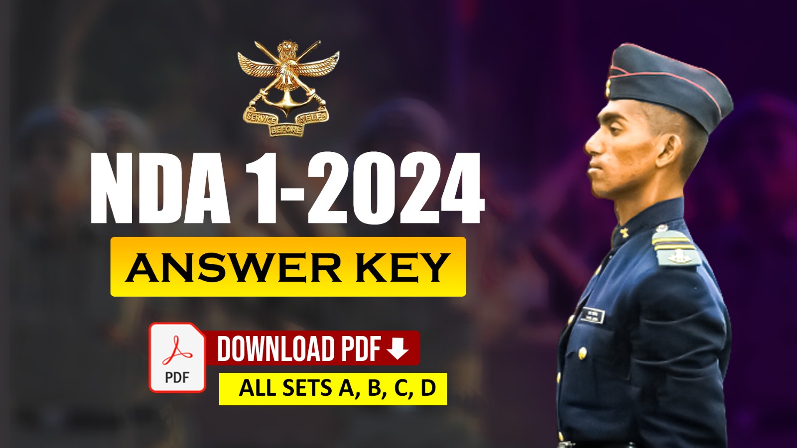 NDA 1 2024 Answer Key of Maths & GAT PDF (All Set)